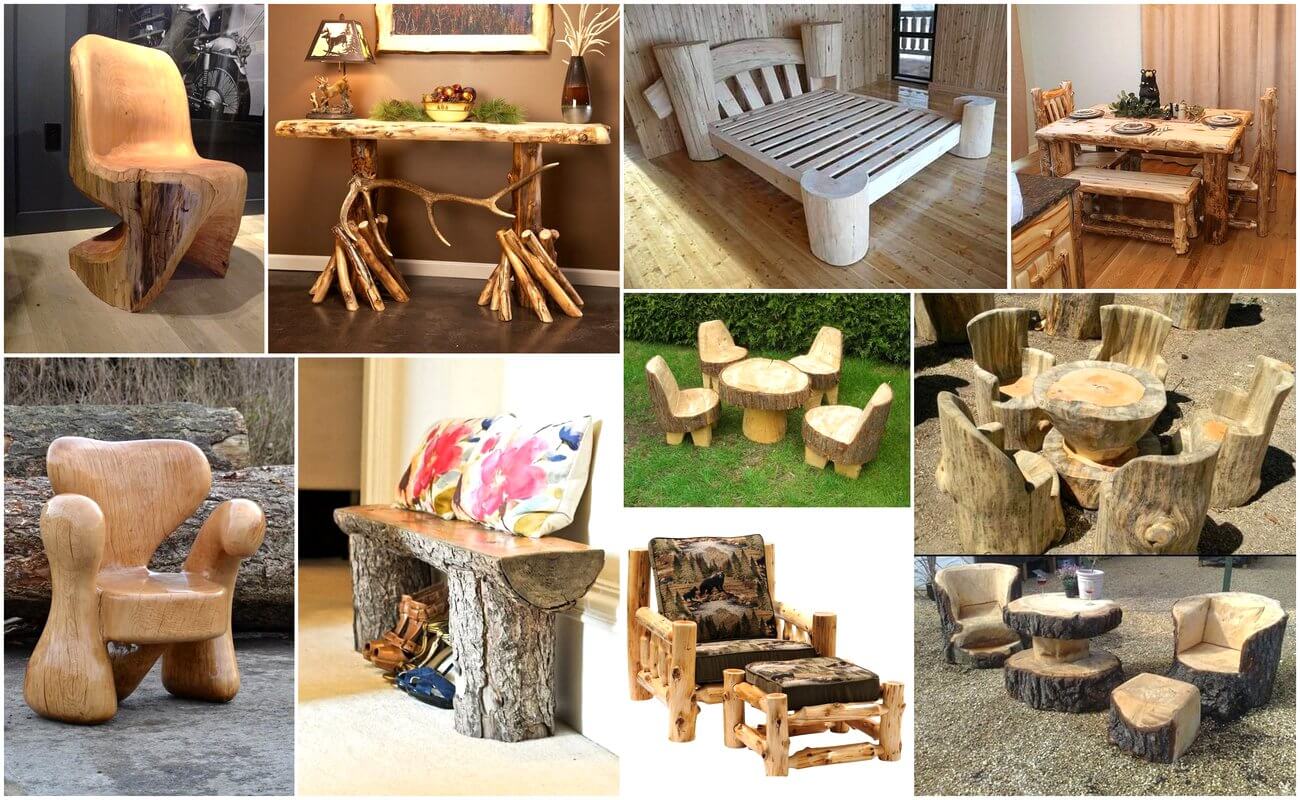 Handmade Wood Log Rustic Furniture Ideas Upcycle Art